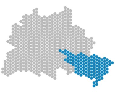 Berlin map: Treptow-Koepenick clipart