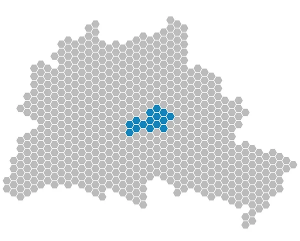 Mapa Berlína: Friedrichshain-Kreuzberg — Stock fotografie