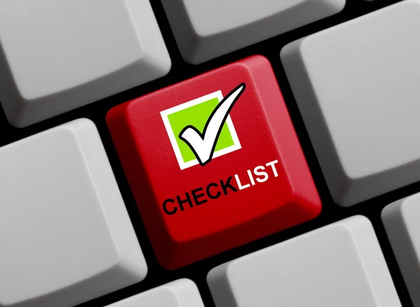 Tastatur-Checkliste online — Stockfoto