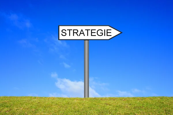 Signpost strategy german — Stock fotografie