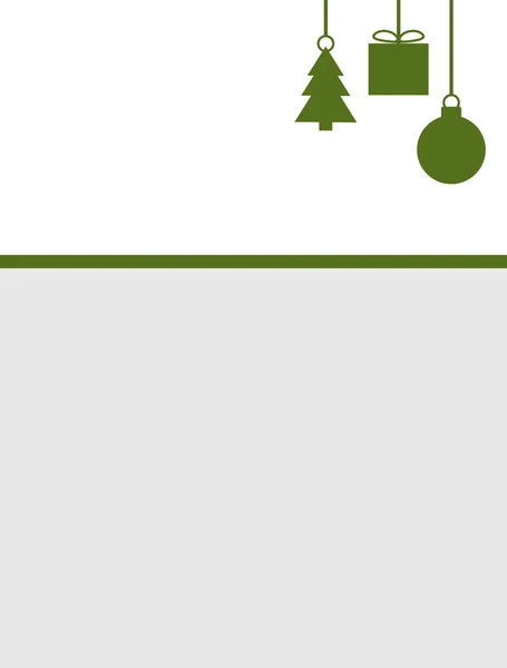 Einfache grüne graue Weihnachtskarte — Stockfoto
