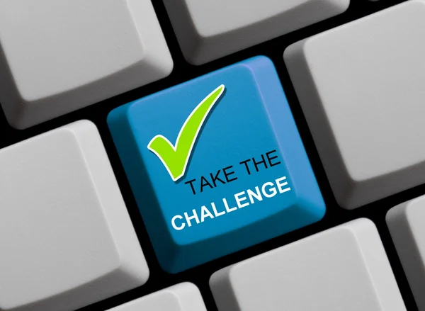 Podejmij wyzwanie online — Zdjęcie stockowe
