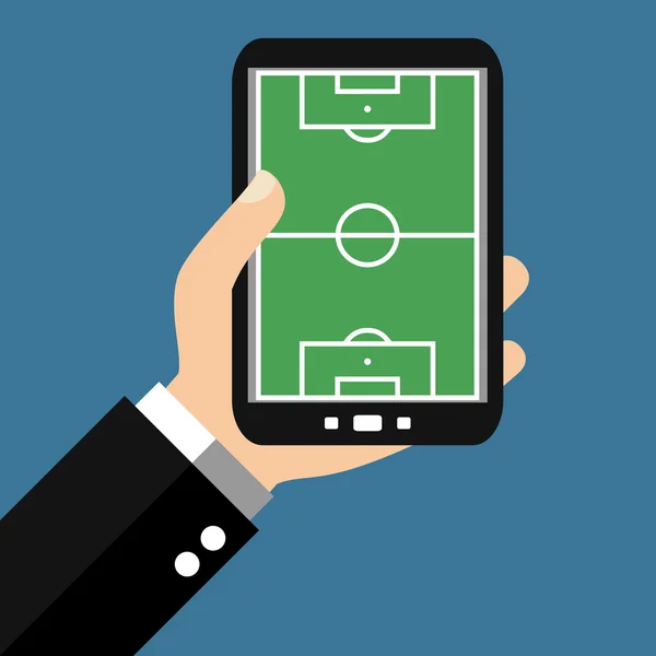 Smartphone - Soccer field — Φωτογραφία Αρχείου