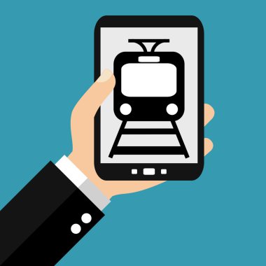 Düz tasarım Smartphone - tren
