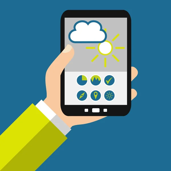 Smartphone Symboles météorologiques — Photo