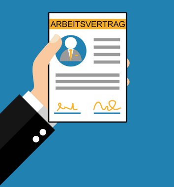 İstihdam sözleşme Almanca - düz tasarım
