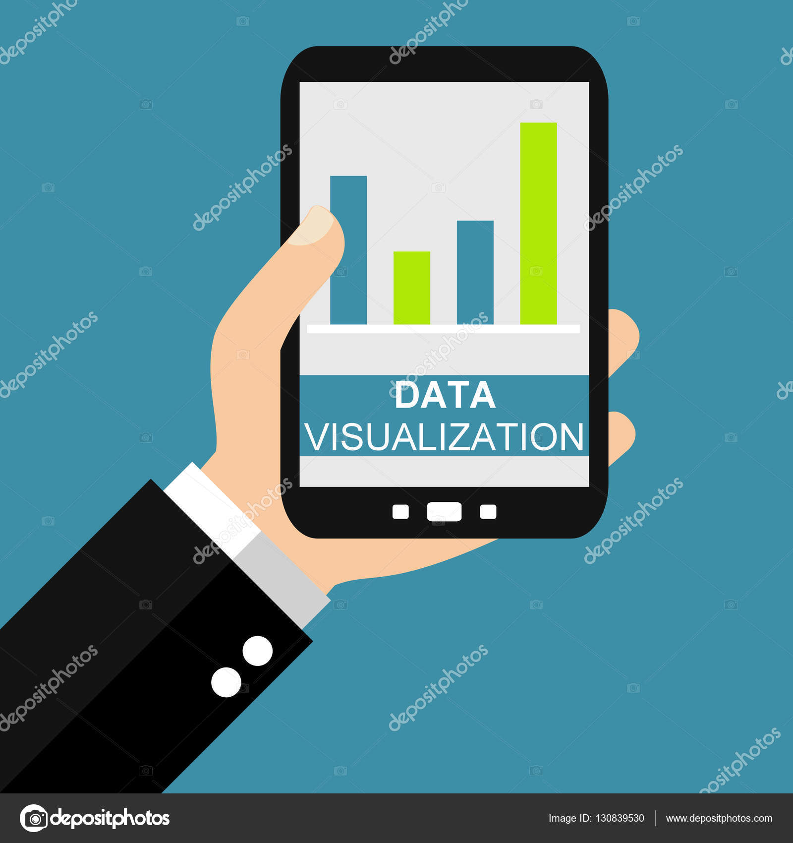 Smartphone: Data Visualization - Flat Design Stock Illustration by ...