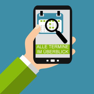 Smartphone: Takvim genel bakış Alman - düz tasarım