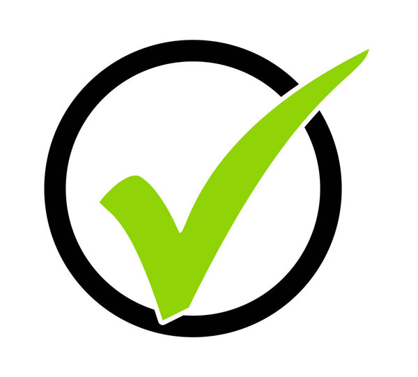 Green Tick with black circle