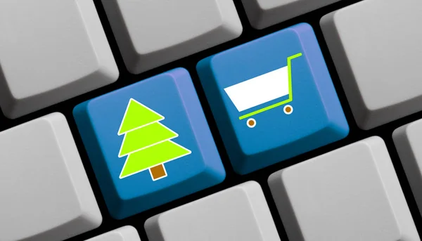 Boże Narodzenie zakupy symboli online — Zdjęcie stockowe