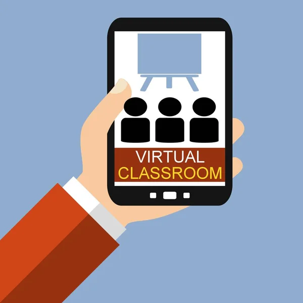 Smartphone: Virtuální učebny - plochý Design — Stock fotografie