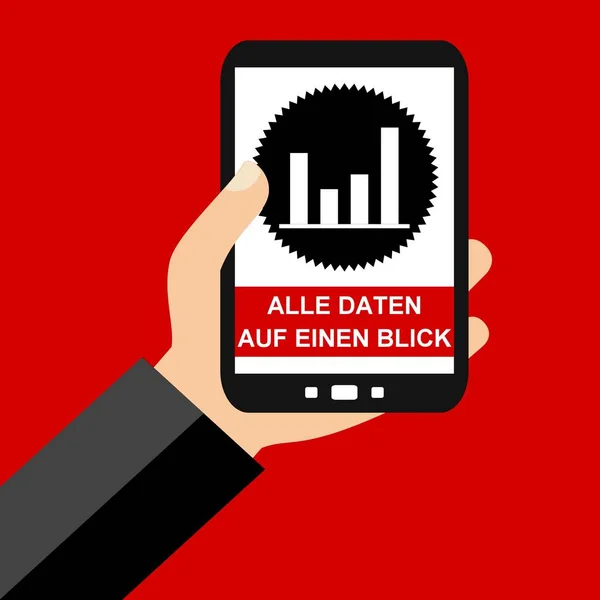 Smartphone: Alla Data tyska - platt Design — Stockfoto