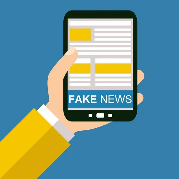 Smartphone: notizie false - Design piatto — Foto Stock