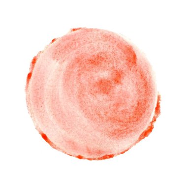 İzole kırmızı sulu boya daire