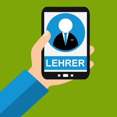 Smartphone: Öğretmen - düz tasarım