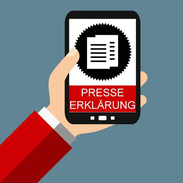 Smartphone: Pressemitteilung deutsch - flaches Design — Stockfoto