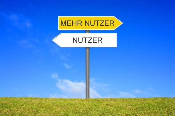 Signpost showing User and More User german — Stock Photo, Image