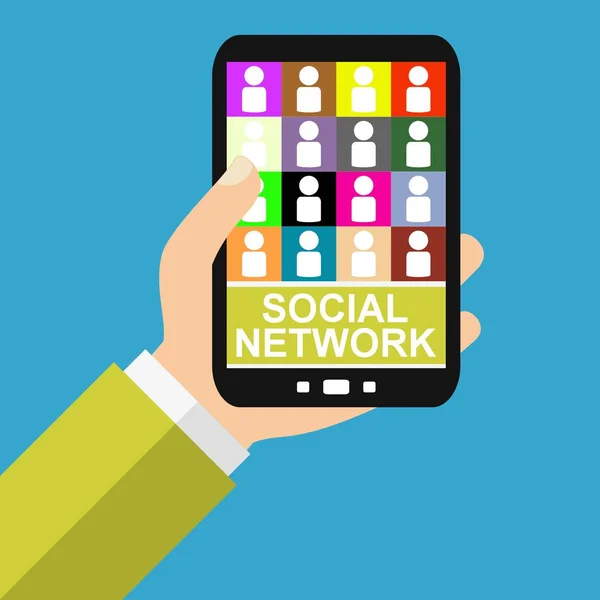 Smartphone: Social Network - Design piatto — Foto Stock