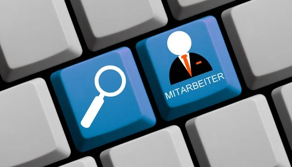 Zoek werknemers online Duits - toetsenbord van de Computer — Stockfoto