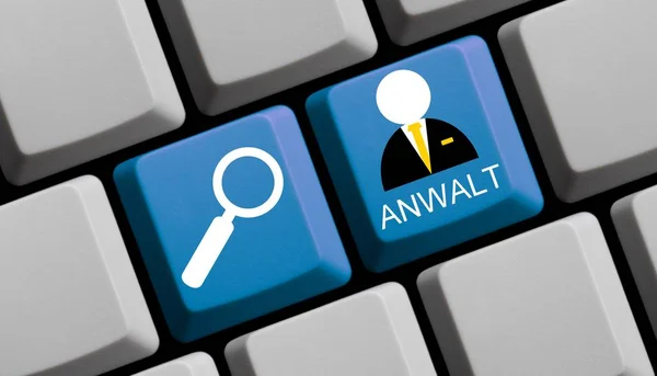 Search Lawyer online german - Computer Keyboard — Stock Photo, Image