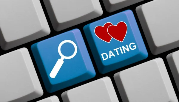 Zoek Dating online - Computer Keyboard — Stockfoto