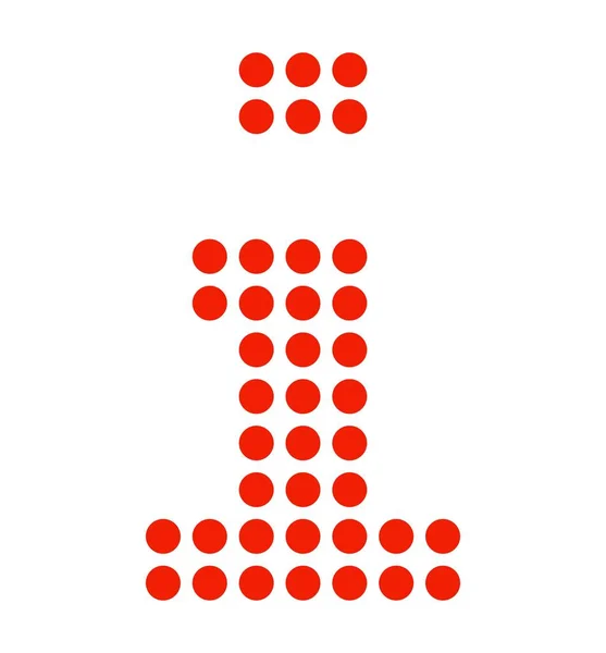 Изолированный информационный символ из красных точек — стоковое фото