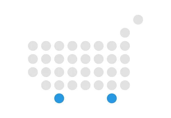 격리 된 카트 기호 만든 회색 파란색 점 — 스톡 사진