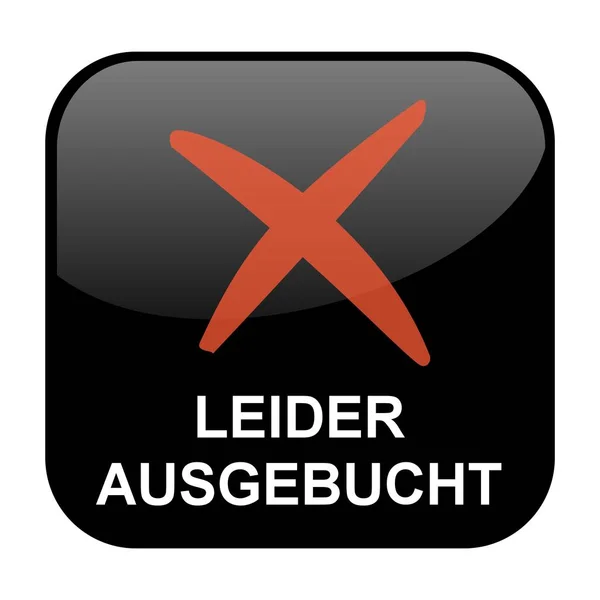 Black Button Sold Out german — Stock Photo, Image