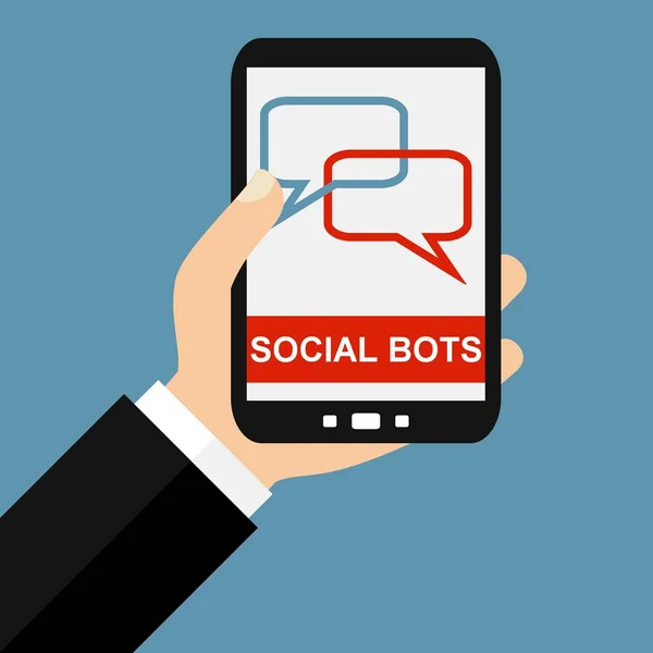 Smartphone: Social Bots - flaches Design — Stockfoto