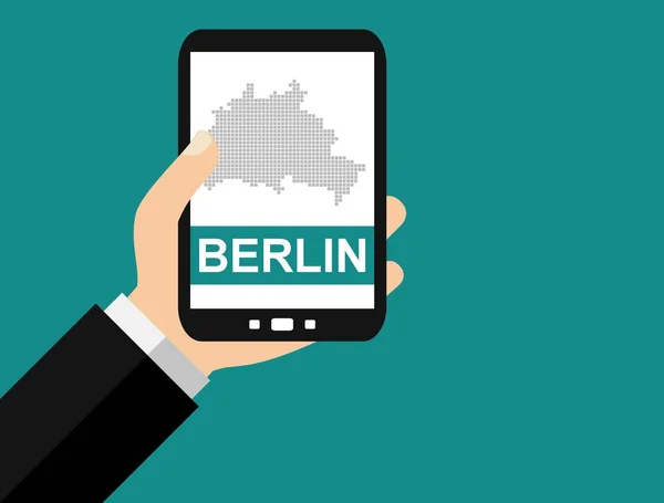 Смартфон: Берлін карту - плоский дизайн — стокове фото