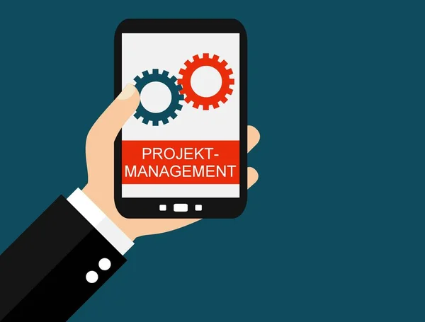 Smartphone: Projektmanagement - flaches Design — Stockfoto