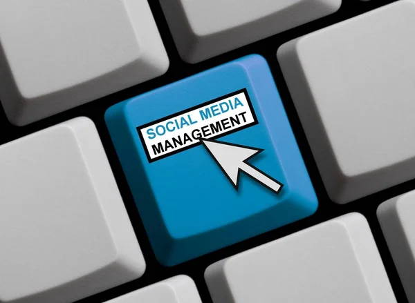 Computer Keyboard: Social Media Management — Stock Photo, Image