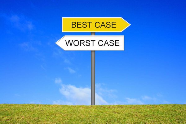Signpost showing Best Case Worst Case