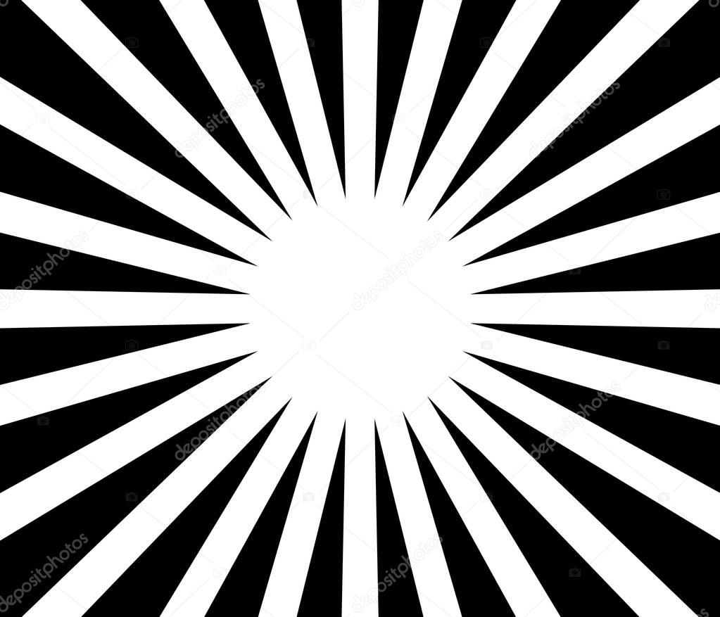 Background with black and white rays