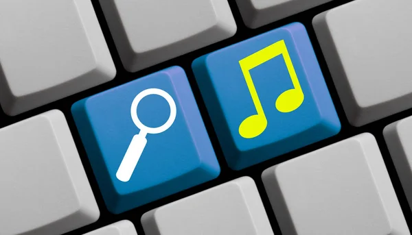 Het toetsenbord van de computer: Zoek muziek — Stockfoto