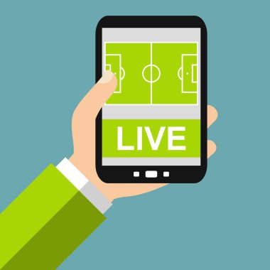 Smartphone: Futbol canlı - düz tasarım
