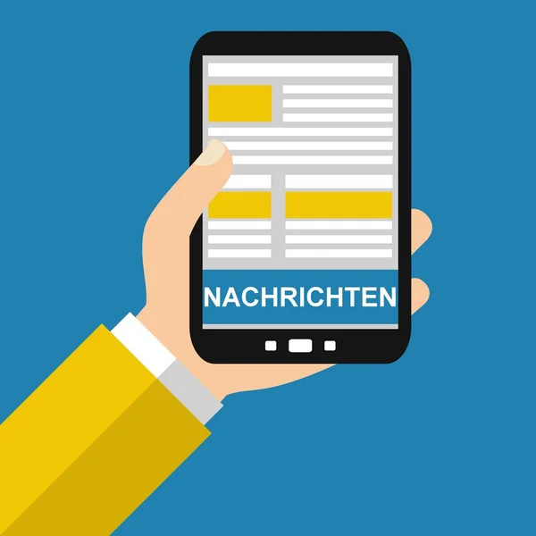 Smartphone: Aktualności niemiecki - Płaska konstrukcja — Zdjęcie stockowe