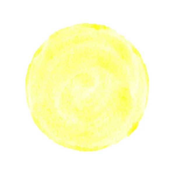 Isolated yellow watercolor circle — Stock Photo, Image