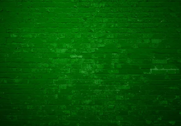 Eski grunge tuğla duvar yeşil — Stok fotoğraf