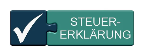 Rätselknopf: Steuererklärung deutsch — Stockfoto