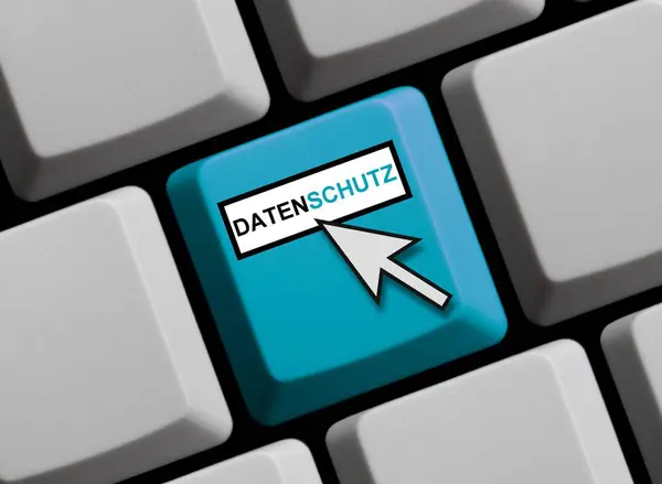 Computertastatur: Datenschutz deutsch — Stockfoto