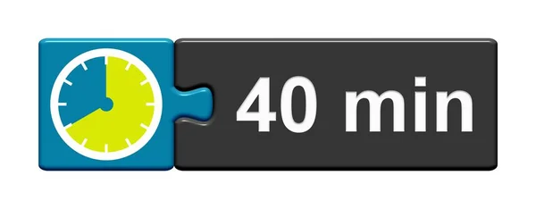 Puzzle szary przycisk niebieski: 40 minut — Zdjęcie stockowe