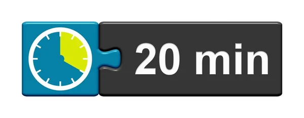 Kék gomb szürke puzzle: 20 perc — Stock Fotó