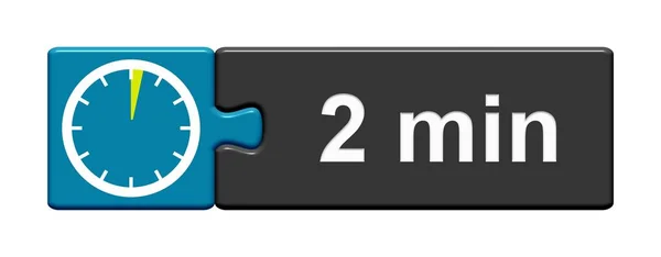 Düğme mavi gri bulmaca: 2 dakika — Stok fotoğraf