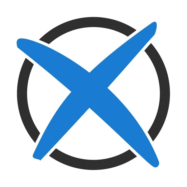 Blue Cross with black circle — Stock Photo, Image