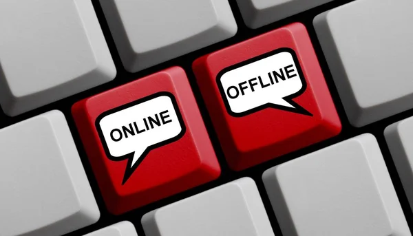 Tastiera per computer con palloncini online o offline — Foto Stock