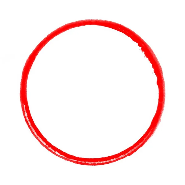 Círculo vermelho pintado — Fotografia de Stock