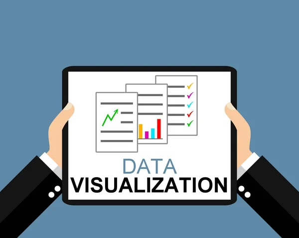 Tablet: Visualisasi Data Desain Datar — Stok Foto