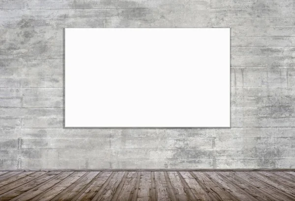 Lege ruimte met de witte afbeelding op de muur — Stockfoto