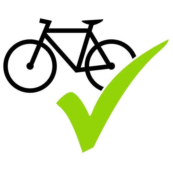 Bike with green tick — Stock Photo, Image